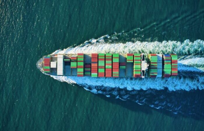 Cargo ship carrying freight
